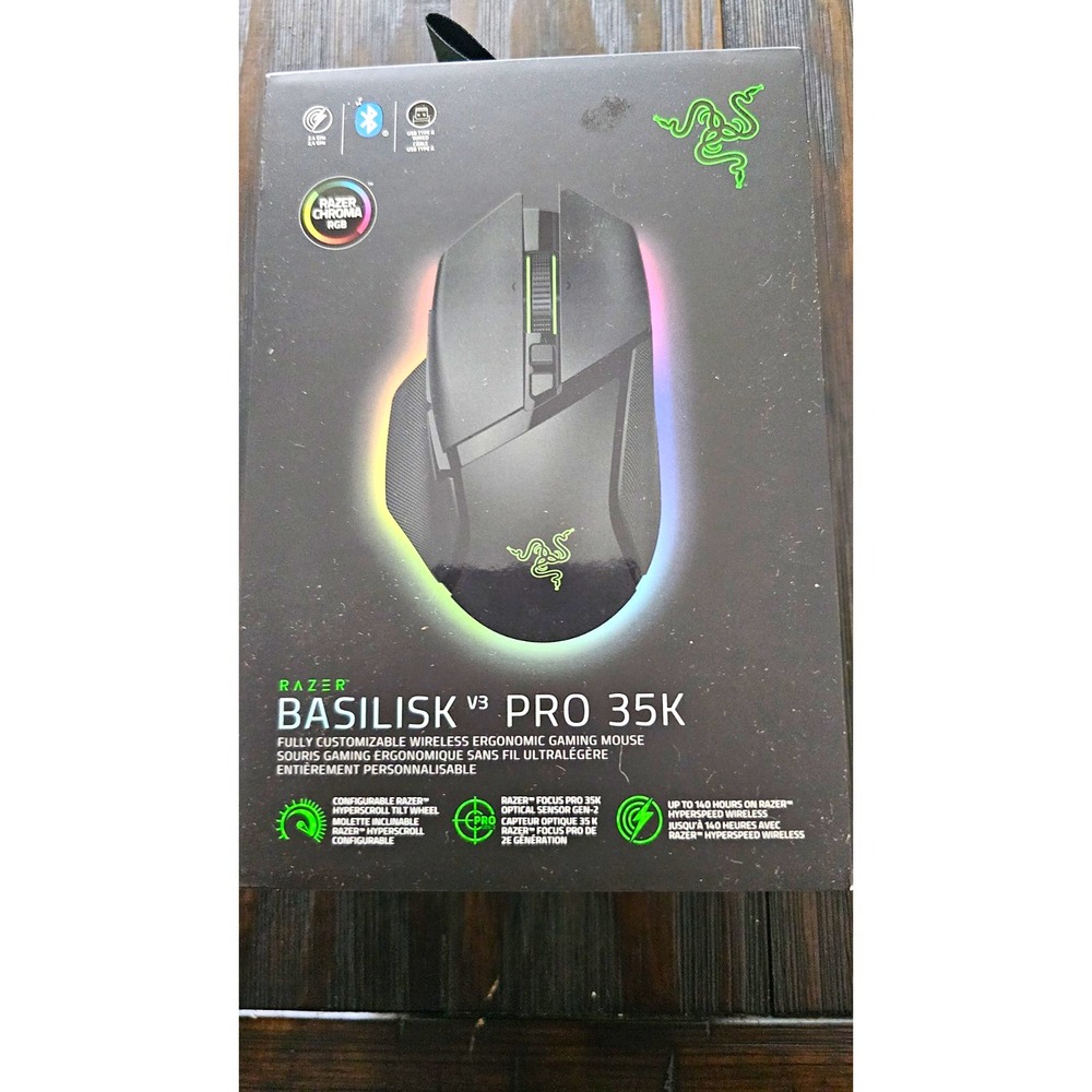 New Razer Basilisk V3 Pro 35K Wireless/Bluetooth/Wired Ergonomic Mouse Black